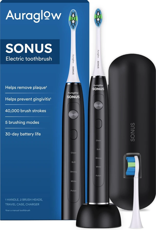 Alt view image 8 of 14 - Electric Toothbrush for Adults, Strong Sonic Toothbrush, 40,000 VPM, Rechargeable, 5 Modes, Removes 10x More Plaque, IPX7, 30-Day Battery, 2 Brush Heads & Travel Case