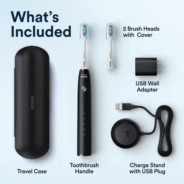 Alt view image 13 of 14 - Electric Toothbrush for Adults, Strong Sonic Toothbrush, 40,000 VPM, Rechargeable, 5 Modes, Removes 10x More Plaque, IPX7, 30-Day Battery, 2 Brush Heads & Travel Case
