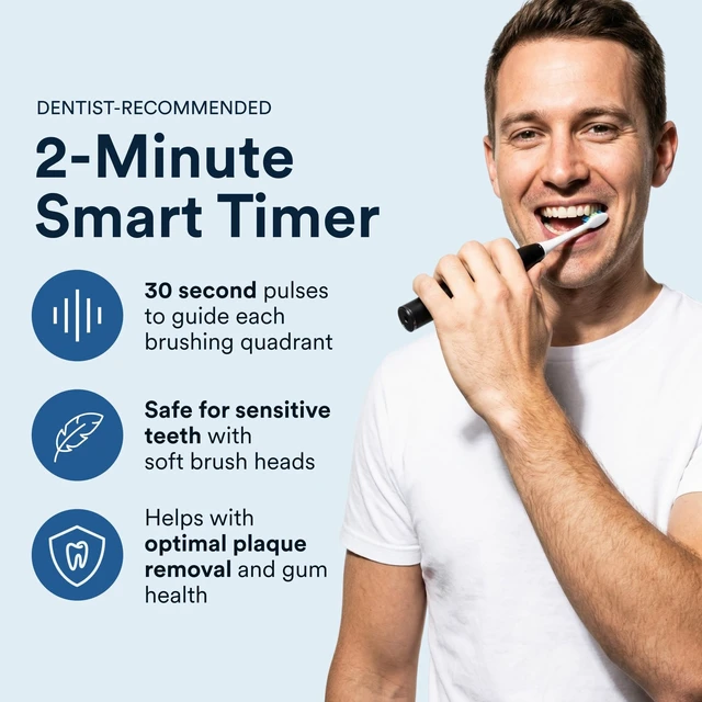 Alt view image 12 of 14 - Electric Toothbrush for Adults, Strong Sonic Toothbrush, 40,000 VPM, Rechargeable, 5 Modes, Removes 10x More Plaque, IPX7, 30-Day Battery, 2 Brush Heads & Travel Case