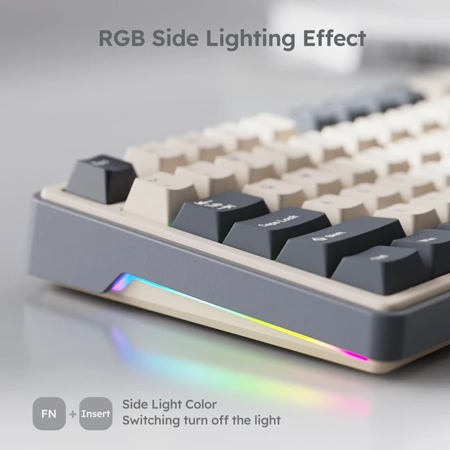 Alt view image 13 of 14 - R87 Pro Wired Mechanical Keyboard TKL with Knob, QMK/VIA | 75% Gaming Keyboard with Detachable Knob,Gasket Hot-Swappable RGB Backlit,87 Keys Cherry Profile, Linear Creamy Switch, Grey