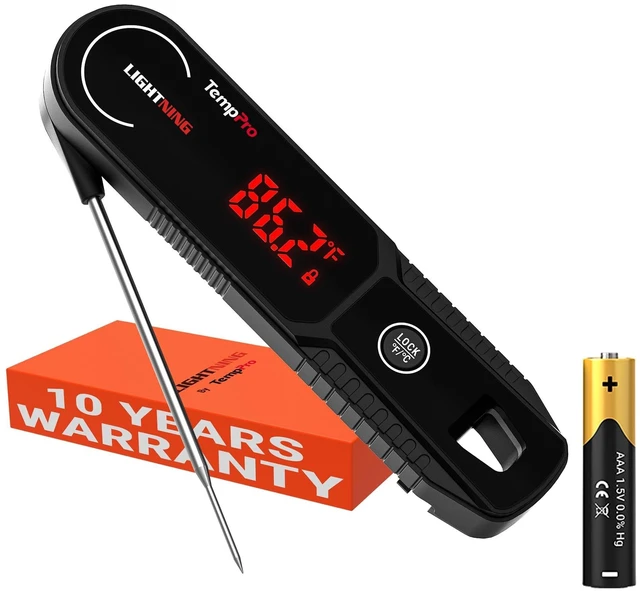 Alt view image 8 of 14 - TempSwift 1 Sec Instant Read Meat Thermometer Digital | Kitchen Food Thermometer with 180° Rotating Display, IP67 Waterproof Cooking Thermometers for Deep Fry Smoker Grill BBQ