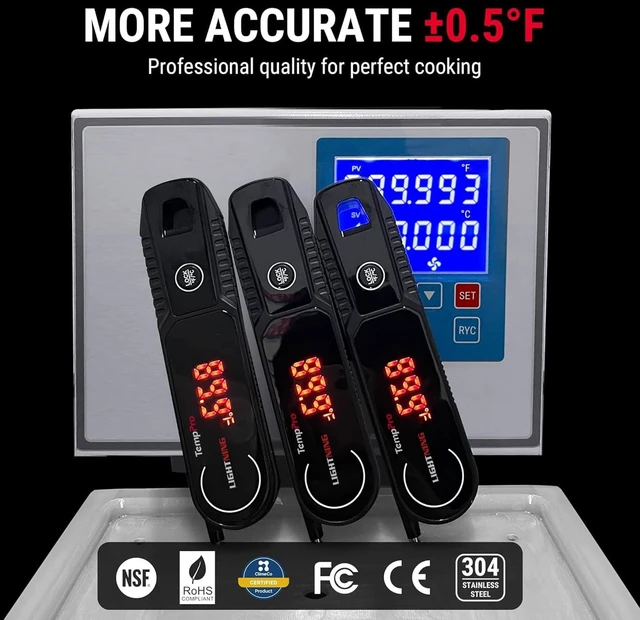 Alt view image 9 of 14 - TempSwift 1 Sec Instant Read Meat Thermometer Digital | Kitchen Food Thermometer with 180° Rotating Display, IP67 Waterproof Cooking Thermometers for Deep Fry Smoker Grill BBQ