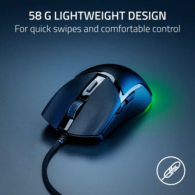 Alt view image 9 of 14 - Cobra Wired Gaming Mouse, Gen-3 Optical Switches, 58g, Black | Chroma RGB Lighting with Underglow, Precise 8500 DPI Optical Sensor, 100% PTFE Mouse Feet