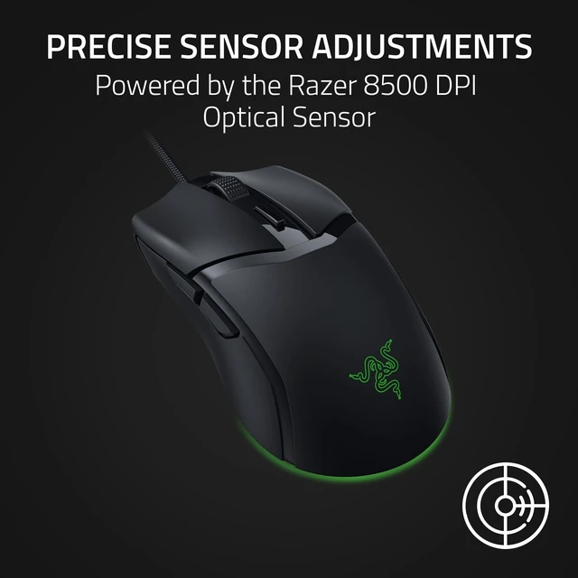 Alt view image 12 of 14 - Cobra Wired Gaming Mouse, Gen-3 Optical Switches, 58g, Black | Chroma RGB Lighting with Underglow, Precise 8500 DPI Optical Sensor, 100% PTFE Mouse Feet
