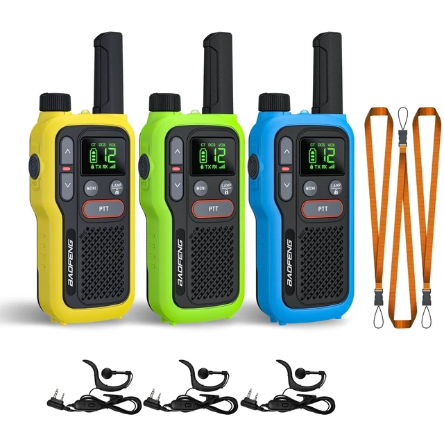 Alt view image 8 of 14 - GT-18 Walkie Talkies for Kids Adults Ages 3-12 License Free, 3 Pack | Long Range Two Way Radios, 1500mAh Rechargeable Battery, NOAA, 22 FRS Channels Scan, Camping, Hiking, and Family Outings