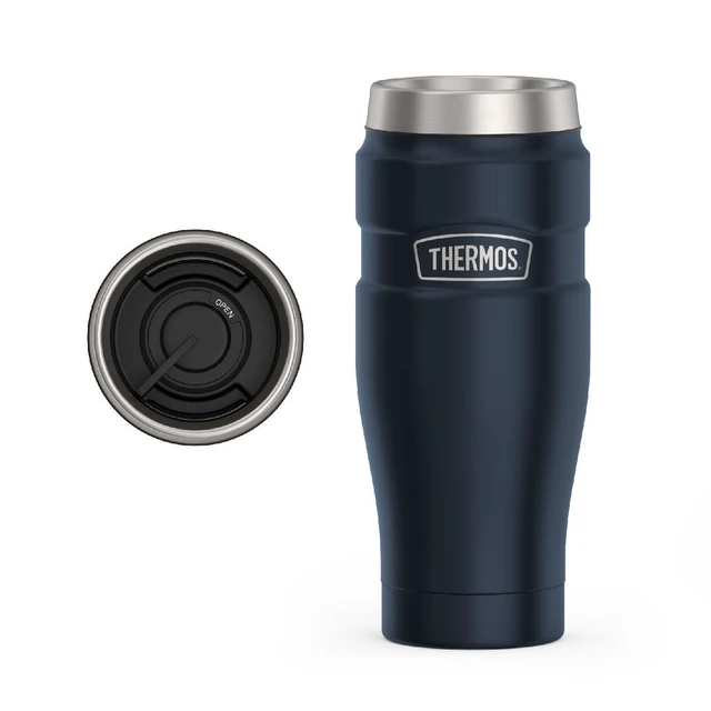 Alt view image 8 of 14 - Stainless King Stainless Steel Tumbler, 16oz, Midnight Blue | Vacuum-Insulated Coffee Tumbler for Hot & Cold Drinks, For Commuting & Traveling