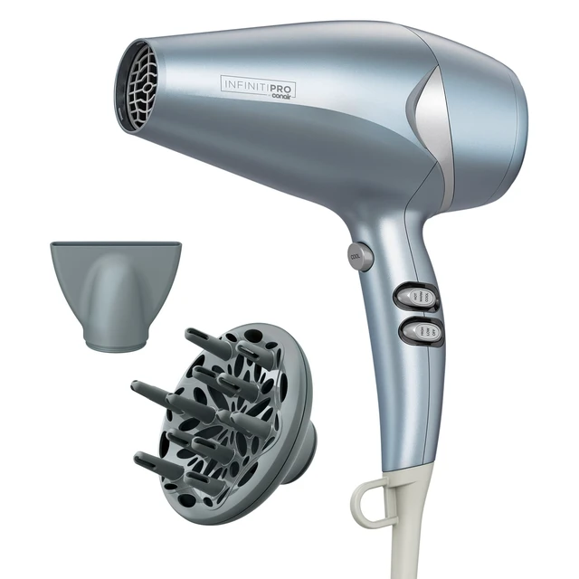 Alt view image 8 of 14 - InfinitiPRO Hair Dryer with Diffuser & Concentrator, 1875W, 1 lb. | Lightweight blow dryer with custom heat and speed and a 5-ft cord for effortless styling on thick, fine, wavy, and curly hair