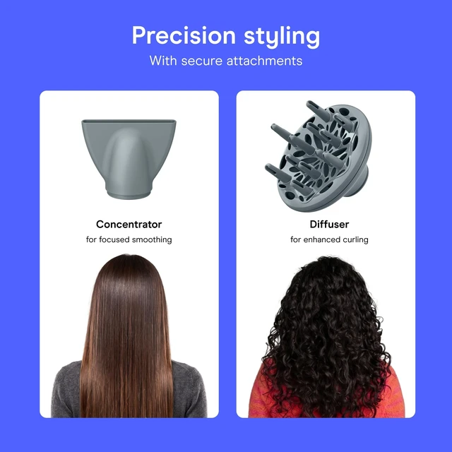 Alt view image 10 of 14 - InfinitiPRO Hair Dryer with Diffuser & Concentrator, 1875W, 1 lb. | Lightweight blow dryer with custom heat and speed and a 5-ft cord for effortless styling on thick, fine, wavy, and curly hair