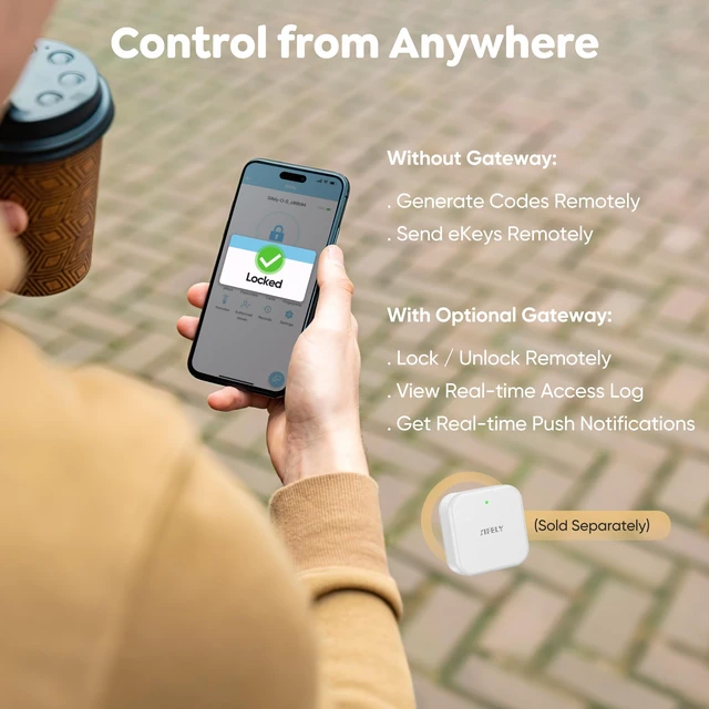 Alt view image 13 of 14 - Fingerprint Smart Deadbolt with Keypad Keyless Entry Lock for Home, Apartment, Office, Airbnb, Rental, Kids & Seniors, App & Code Access, Auto-Lock, Easy DIY Install, Compatible with Alexa & Google