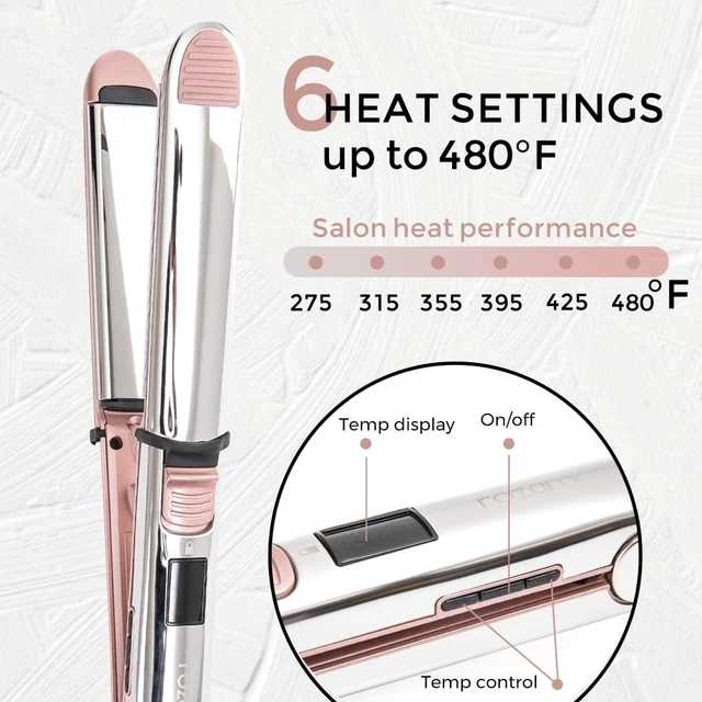 Alt view image 10 of 14 - 2-in-1 Titanium Ionic Flat Iron, Hair Straightener & Curler | Professional Styling Tool, Fast Heating, Dual Voltage 110-240V, Adjustable Temperature, Pink, For All Hair Types