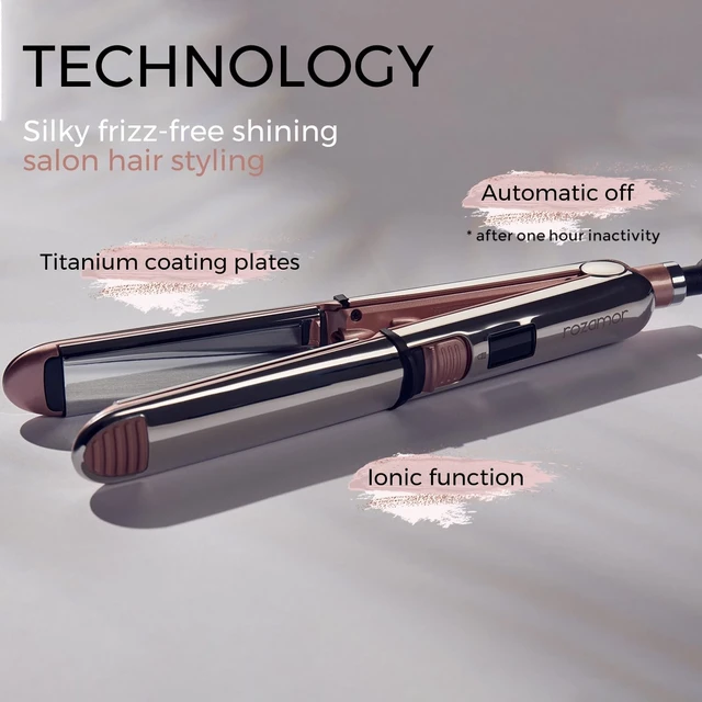 Alt view image 12 of 14 - 2-in-1 Titanium Ionic Flat Iron, Hair Straightener & Curler | Professional Styling Tool, Fast Heating, Dual Voltage 110-240V, Adjustable Temperature, Pink, For All Hair Types