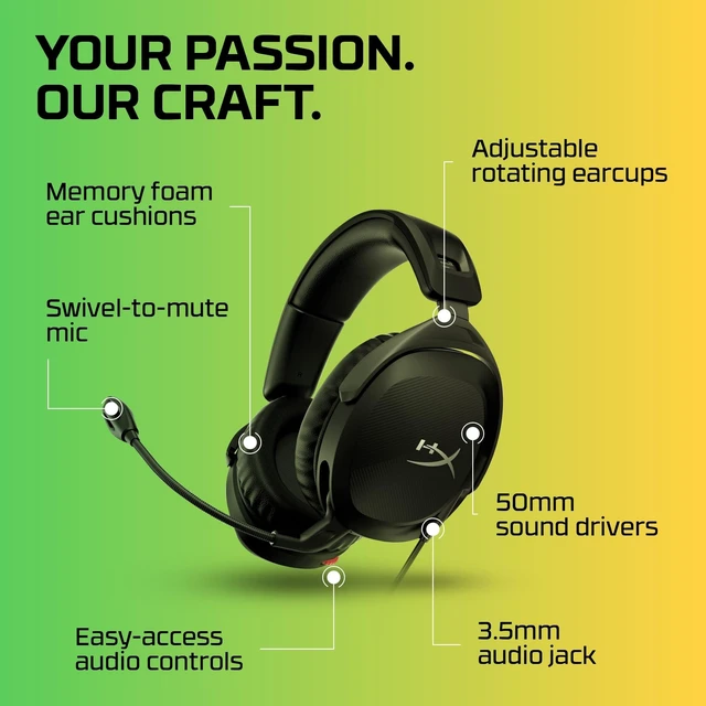 Alt view image 13 of 14 - Cloud Stinger 2 Gaming Headset, DTS Headphone:X Spatial Audio, Lightweight Over-Ear Headset with mic, Swivel-to-Mute Function, 50mm Drivers, PC Compatible, Black