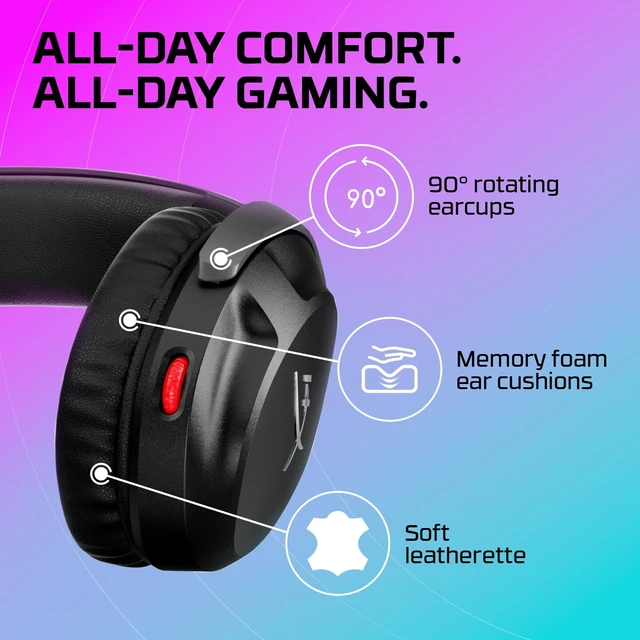 Alt view image 12 of 14 - Cloud Stinger 2 Gaming Headset, DTS Headphone:X Spatial Audio, Lightweight Over-Ear Headset with mic, Swivel-to-Mute Function, 50mm Drivers, PC Compatible, Black
