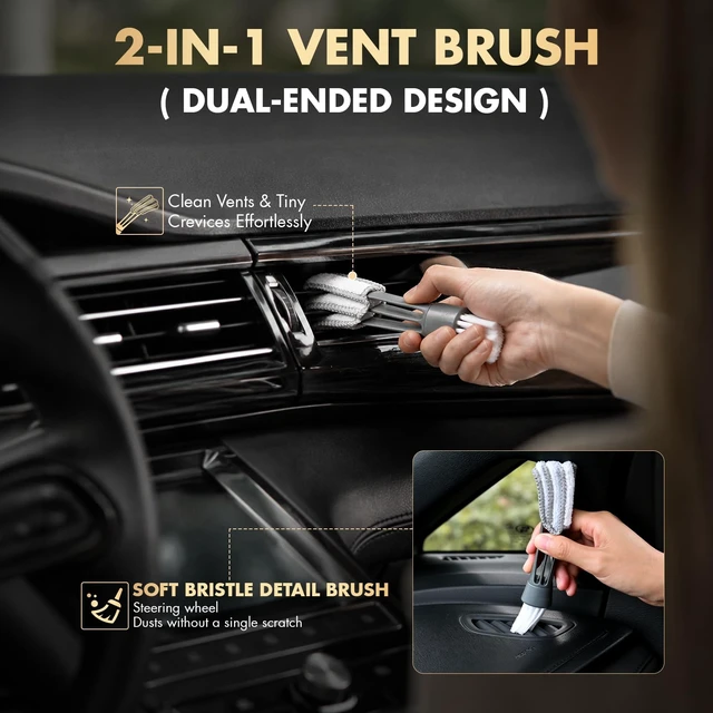 Alt view image 12 of 14 - 29PCS Car Cleaning Kit Interior Detailing for Men WomenGrey | 17000PA High Power Handheld Cordless Car Vacuum Rechargeable, Detailing Brush Set, Windshield Cleaner Tool, Tire Brush