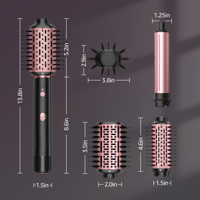 Alt view image 13 of 14 - Hair Dryer Brush Set, 110000 RPM Hot Air Styler with Auto-Wrap Curler | Blow Dryer Brush for Fast Drying,Curling,Volumizing&Straightening, High-Speed Hot Air Brush for All Hair Types, Black & Red
