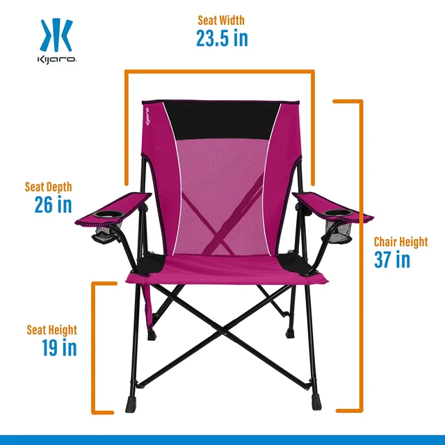 Alt view image 9 of 14 - Dual Lock Portable Camping Chairs - Enjoy the Outdoors with a Versatile Folding Chair for Sports, Lawn - Dual Lock Feature Locks Position Hanami Pink