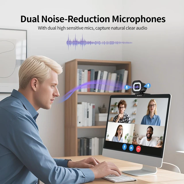 Alt view image 13 of 14 - 4K Webcam with Ring Light, Remote Control, PDAF Autofocus | Built-in Dual Mic, 5X Zoom, USB Computer Camera for Live-Streaming/Meetings/Video Calls