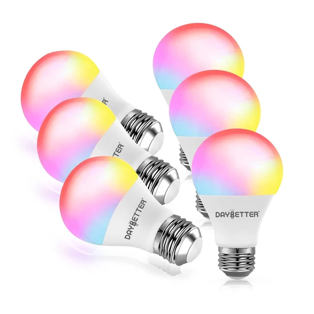 Alt view image 8 of 14 - Smart Light Bulbs, RGBCW Wi-Fi Color Changing Led Bulbs Compatible with Alexa & Google Home Assistant, A19 E26 9W 800LM Multicolor Bulb, No Hub Required, 6 Pack