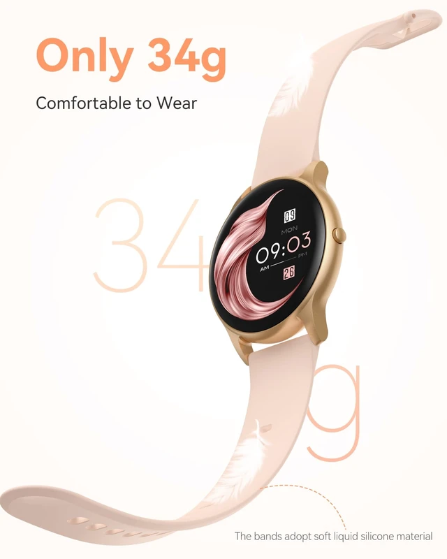 Alt view image 9 of 14 - Smart Watch for Women, 5ATM Waterproof Smartwatch&100+ Sports Modes | for Android and iOS Phones, Fitness Tracker Watch with Heart Rate Monitor Pedometer Sleep Monitor, Pink