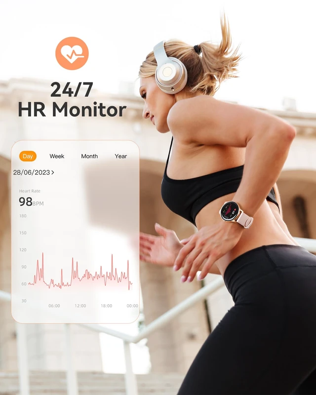 Alt view image 13 of 14 - Smart Watch for Women, 5ATM Waterproof Smartwatch&100+ Sports Modes | for Android and iOS Phones, Fitness Tracker Watch with Heart Rate Monitor Pedometer Sleep Monitor, Pink