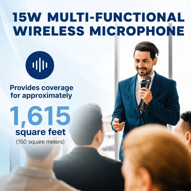 Alt view image 12 of 14 - Bluetooth Microphone Wireless Voice Amplifier With 3 Sound Effects H9 | Professional Intelligent Handheld Mic Speaker, 15W Microphone with Built in Speaker for Karaoke Teaching Singing Speaking