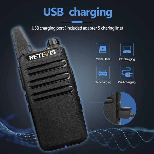 Alt view image 10 of 14 - RT22 Walkie Talkies Long Range Rechargeable with Earpiece (2 Pack) | Slim & Lightweight 2 Way Radio For Camping & Hiking, Pocket-Friendly Antenna, Ready to Use, 10-Hour Battery, USB-C Charging