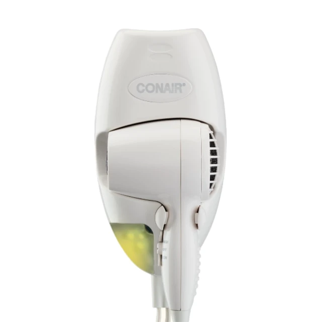 Alt view image 8 of 14 - Wall Mount Hair Dryer, Built-In LED Night Light, 1600W, White | Space-saving electric blow dryer for fine, medium, and thick hair with customizable speed/heat controls and 6-foot cord