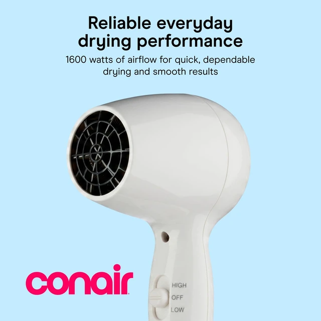 Alt view image 9 of 14 - Wall Mount Hair Dryer, Built-In LED Night Light, 1600W, White | Space-saving electric blow dryer for fine, medium, and thick hair with customizable speed/heat controls and 6-foot cord