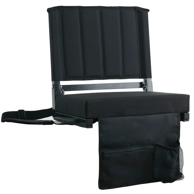 Alt view image 8 of 14 - Stadium Seats with Back Support Folding Chair for Bleachers | 2.8" Thick Padded Bleacher Chairs, Folding Portable Stadium Seat with Anti-Tip Hooks, Back Support & Shoulder Strap