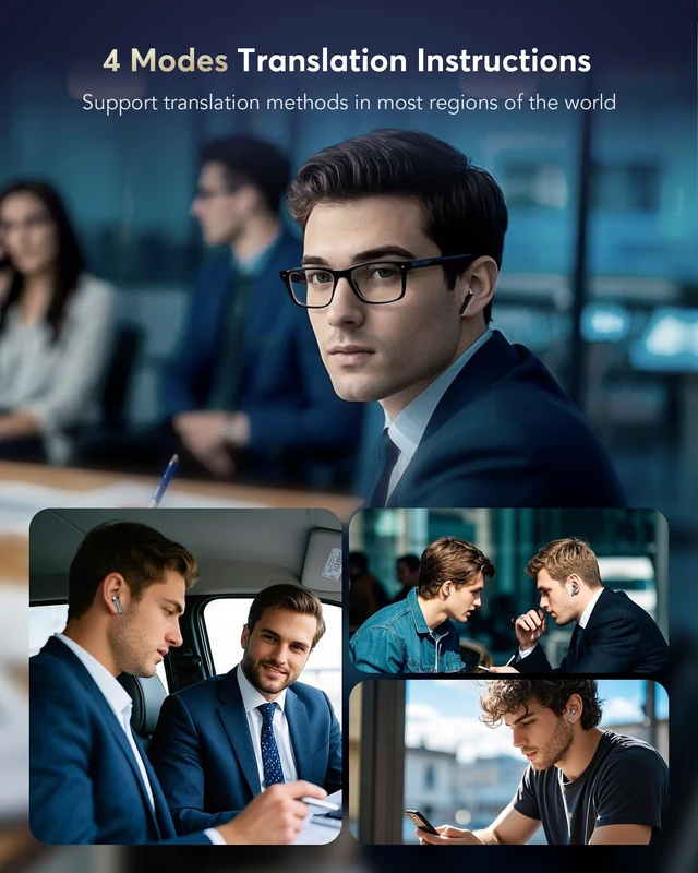 Alt view image 12 of 14 - AI Translation Earbuds Real Time, 199+ Language Translator Earbuds with ANC | Bluetooth 6.1,Audifonos Traductores Inglés Español,4Mic Translating Device & LCD Touch,Translate Ear Buds