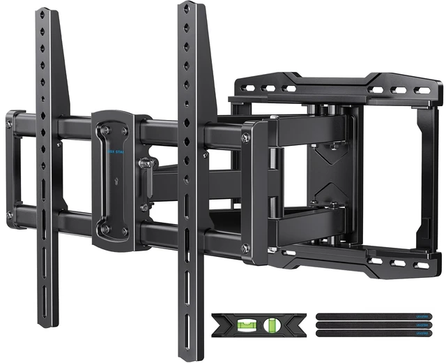 Alt view image 8 of 14 - Full Motion TV Wall Mount Bracket for 65 70 75 85 86 90 inch TVs | UL Listed for 37-90" TV, Hold 132lbs, Swivel +/-45°, Tilt +5/-15°, Level +/-4°, 16.61" Extension, VESA600x400mm, Fit 16" Stud