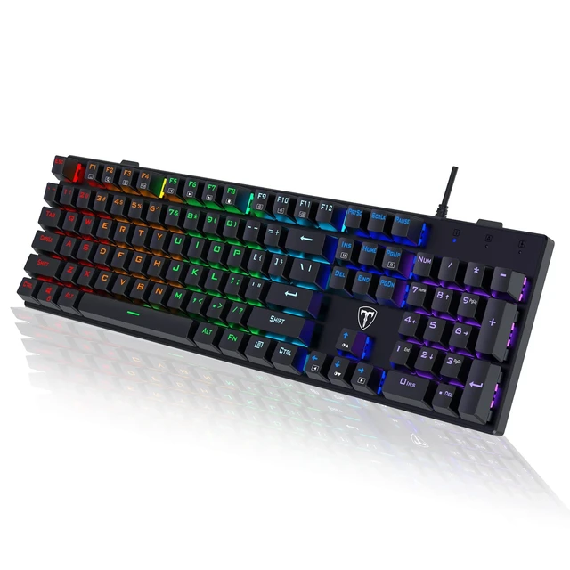 Alt view image 8 of 14 - Mechanical Gaming Keyboard, RGB 104 Keys Ultra-Slim LED Backlit USB Wired Keyboard with Blue Switch, Durable Abs Keycaps/Anti-Ghosting/Spill-Resistant Computer Keyboard for PC Mac Xbox Gamer