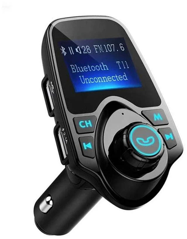 Alt view image 8 of 14 - T11 Wireless Bluetooth FM Transmitter Handsfree Car Kit MP3 Player Wireless Bluetooth Adapter with Dual USB Port Car Kit