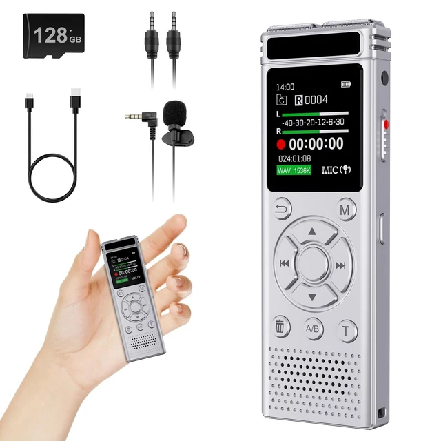 Alt view image 8 of 14 - 136GB Digital Voice Recorder with Playback,9775 Hours Audio Record | Voice Activated Recording Device with Noise Reduction,A-B Repeat,MP3 Player,Password for Lecture Meeting/Classes/Interviews