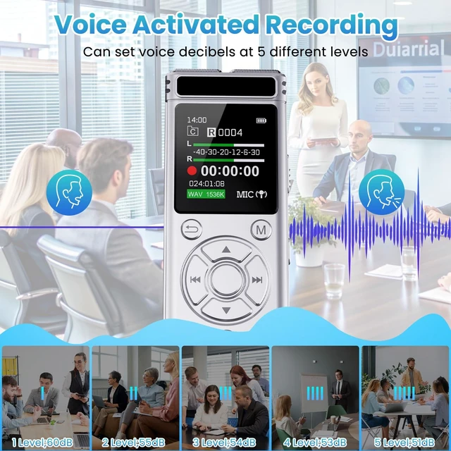 Alt view image 12 of 14 - 136GB Digital Voice Recorder with Playback,9775 Hours Audio Record | Voice Activated Recording Device with Noise Reduction,A-B Repeat,MP3 Player,Password for Lecture Meeting/Classes/Interviews