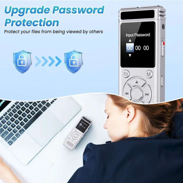 Alt view image 13 of 14 - 136GB Digital Voice Recorder with Playback,9775 Hours Audio Record | Voice Activated Recording Device with Noise Reduction,A-B Repeat,MP3 Player,Password for Lecture Meeting/Classes/Interviews