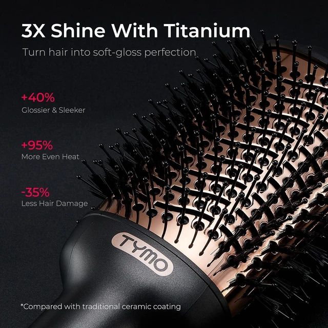Alt view image 10 of 14 - Hair Dryer Brush Blow Dryer Brush in One, 4 in 1 Hairdryer and Styler | Volumizer with Oval Titanium Barrel, 60M Ionic Hot Air Straightener for Smooth Frizz-Free Salon Blowout, Gold, 2.85 Inch