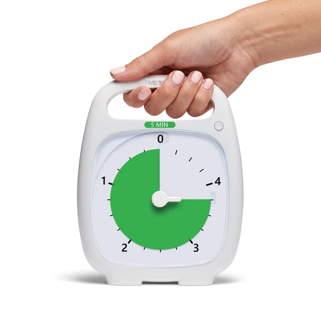 Alt view image 7 of 12 - PLUS 5 Minute Desk Visual Timer - Countdown Timer with Portable Handle for Classroom, Office, Homeschooling, Study Tool with Silent Operation (White)