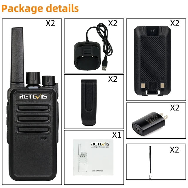 Alt view image 14 of 14 - RT68 FRS Walkie Talkies for Adults Long Range (2 Pack) | for Hiking Camping, Splash-Proof & Weather-Resistant 2 Way Radio, 500mW Speaker, 1200mAh Battery, Ready to Use, License-Free