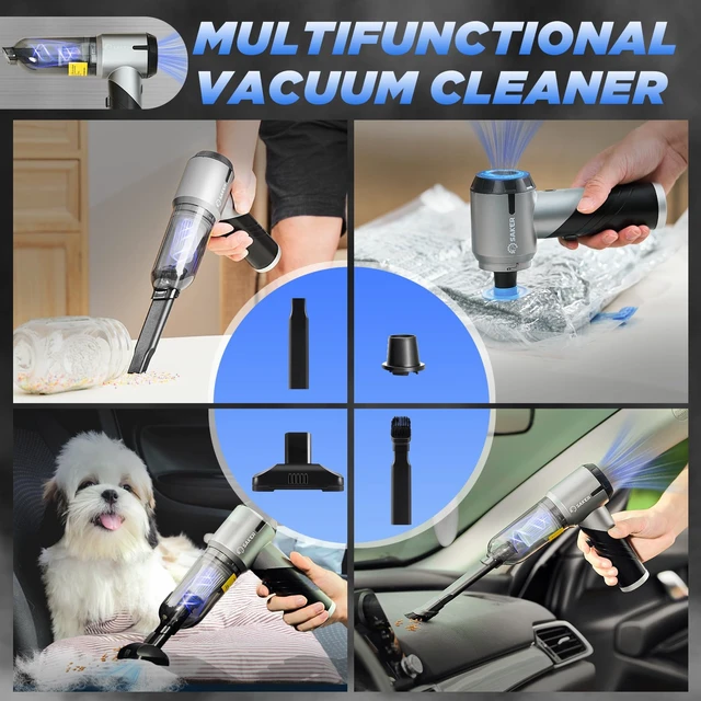 Alt view image 13 of 14 - Handheld Car Vacuum Portable Cordless17000Pa HL132 Black | Mini Car Vacuum with Brushless Motor,Air Duster Blower,Rechargeable Foldable Vacuum Cleaner,for Home, Office Pet,Gifts