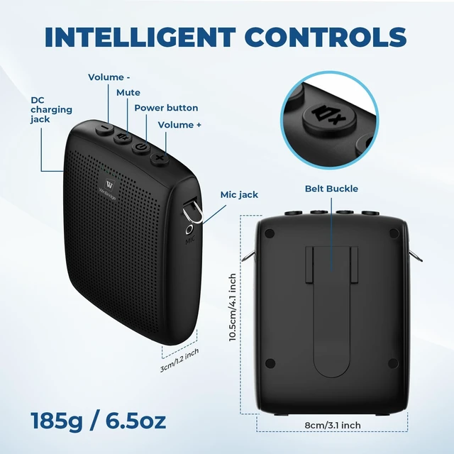 Alt view image 11 of 14 - Wireless Voice Amplifier with Microphone for Teachers,Tour Guides | Portable PA System with Wireless Handheld Mic, Bluetooth Speaker for Classroom, Public Speaking & Outdoor Events WB009