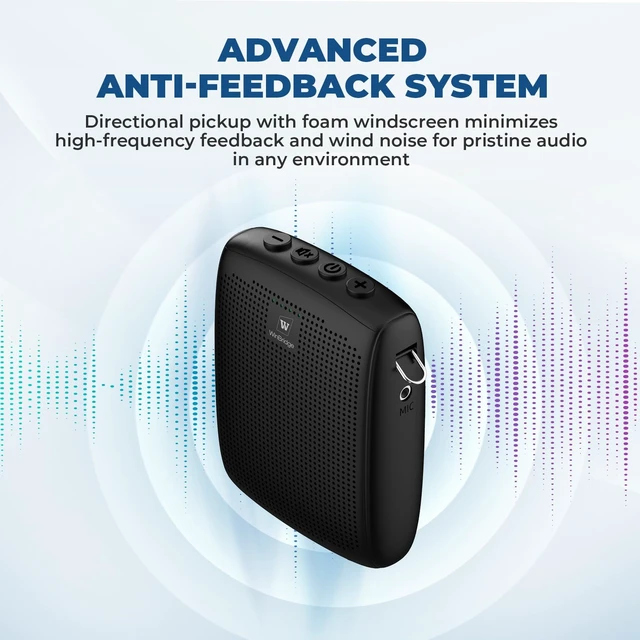 Alt view image 14 of 14 - Wireless Voice Amplifier with Microphone for Teachers,Tour Guides | Portable PA System with Wireless Handheld Mic, Bluetooth Speaker for Classroom, Public Speaking & Outdoor Events WB009
