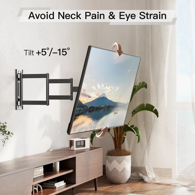 Alt view image 11 of 14 - Long Arm TV Mount for 2665" TVs, 37.4" Extension, Max VESA 400x400 | Full motion swivel & tilt, durable cornerfriendly TV mount bracket, holds up to 77 lbs for household flatscreen TVs
