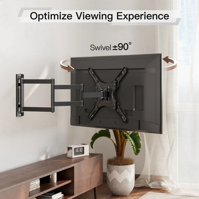 Alt view image 12 of 14 - Long Arm TV Mount for 2665" TVs, 37.4" Extension, Max VESA 400x400 | Full motion swivel & tilt, durable cornerfriendly TV mount bracket, holds up to 77 lbs for household flatscreen TVs