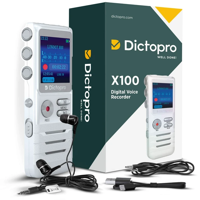 Alt view image 13 of 14 - X100 - Voice Activated Digital Recorder, Ultra Sensitive Dual Mics | 8GB, 700H Storage, Noise Reduction Dictophone, Portable Audio Recording for Lectures, Meetings, Interviews, Work, Doctors