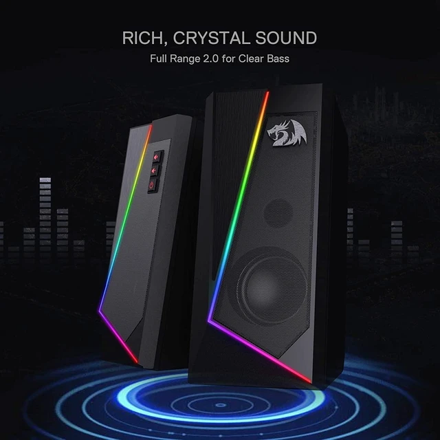Alt view image 11 of 14 - GS520 Wired 2.0 Channel Stereo Sound Desktop RGB Computer Speakers | Enhanced Auido Quality, Plug & Play USB Powered PC Gaming Speaker, 6 Colorful Backlight Modes, Easy-Access Volume Control