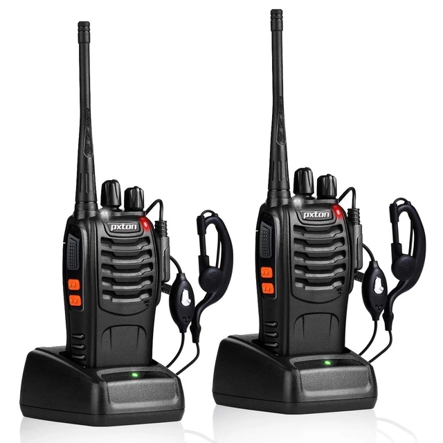 Alt view image 8 of 14 - Walkie Talkies Rechargeable Long Range Two-Way Radios with Earpieces,2-Way Radios UHF Handheld Transceiver Walky Talky with Flashlight Li-ion Battery and Charger2 Pack