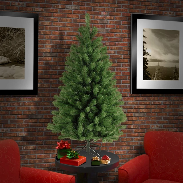 Alt view image 6 of 8 - 4ft Unlit North Valley Spruce Mini Christmas Tree | 307 Tips, Includes Stand, Artificial, Green