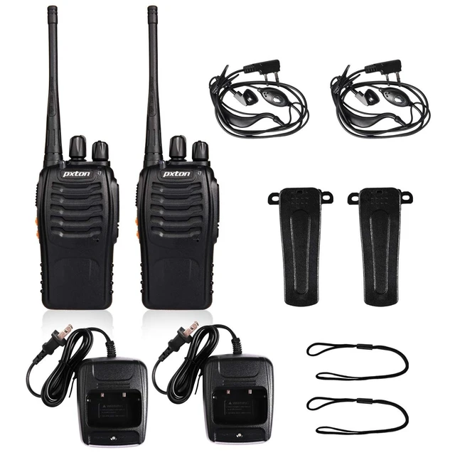 Alt view image 13 of 14 - Walkie Talkies Rechargeable Long Range Two-Way Radios with Earpieces,2-Way Radios UHF Handheld Transceiver Walky Talky with Flashlight Li-ion Battery and Charger2 Pack