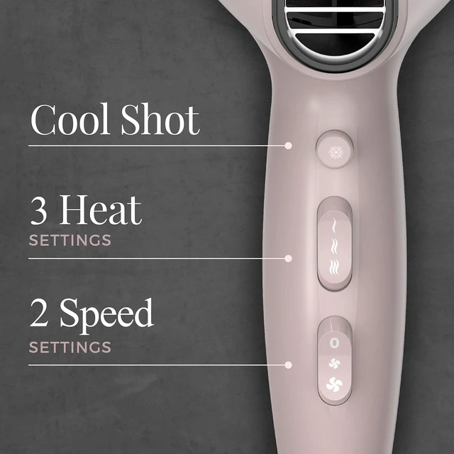 Alt view image 10 of 14 - Pro Wet2style Hair Dryer, Ionic & Ceramic Technology, 1875 Watts | Ionic and Ceramic Drying Technology, Unique Attachments and Diffuser, stylish mauve color, 3 Heat and 2 Speed Settings